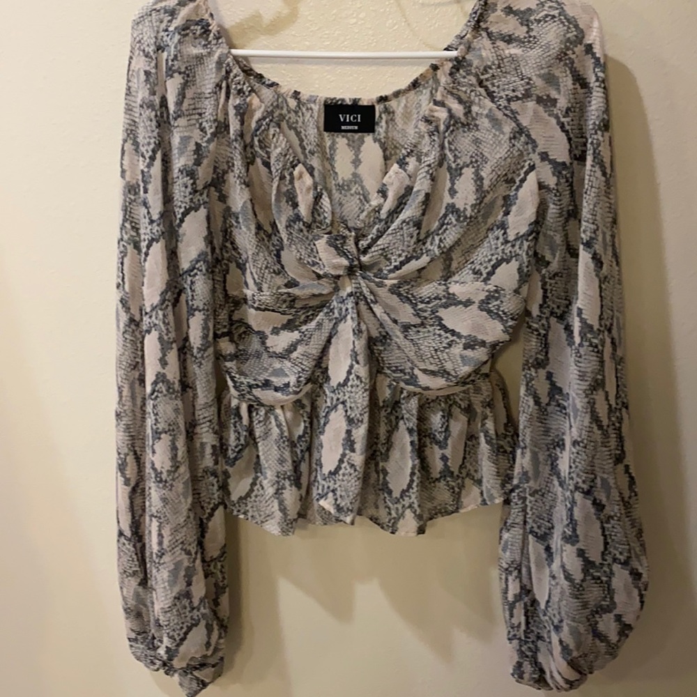 Sheer snake skin blouse